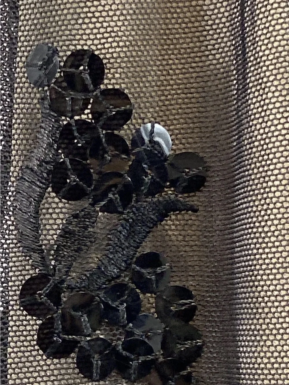 Sue Wong‎ Black Sequin Mesh Slip Dress Size Small